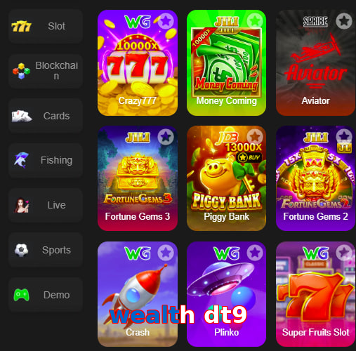 Main screen of Wealth Dt9 game page for PK players